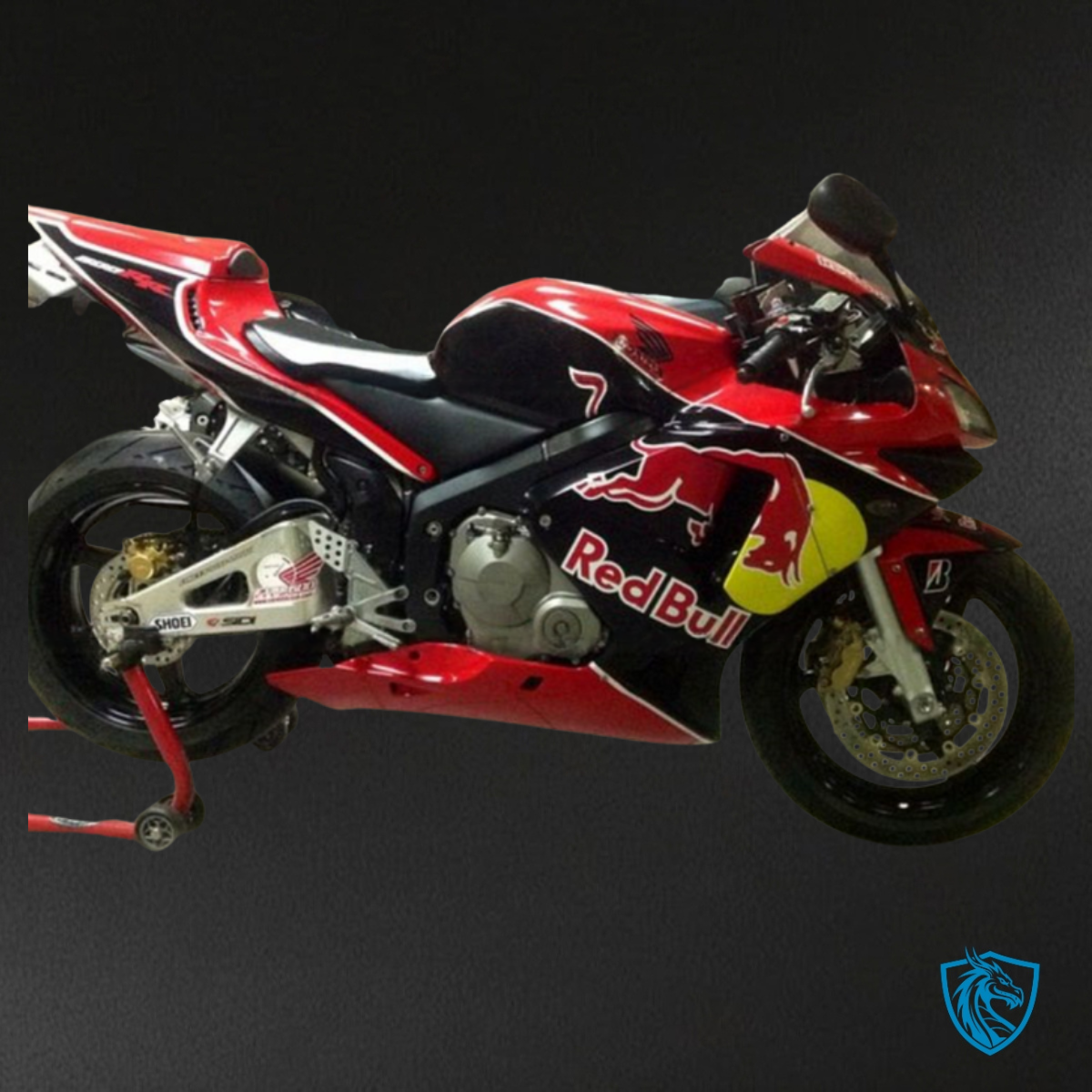 Honda CBR600RR (2003-2004) Red Bull Red, Black & Yellow - Custom ABS Fairing Kit
