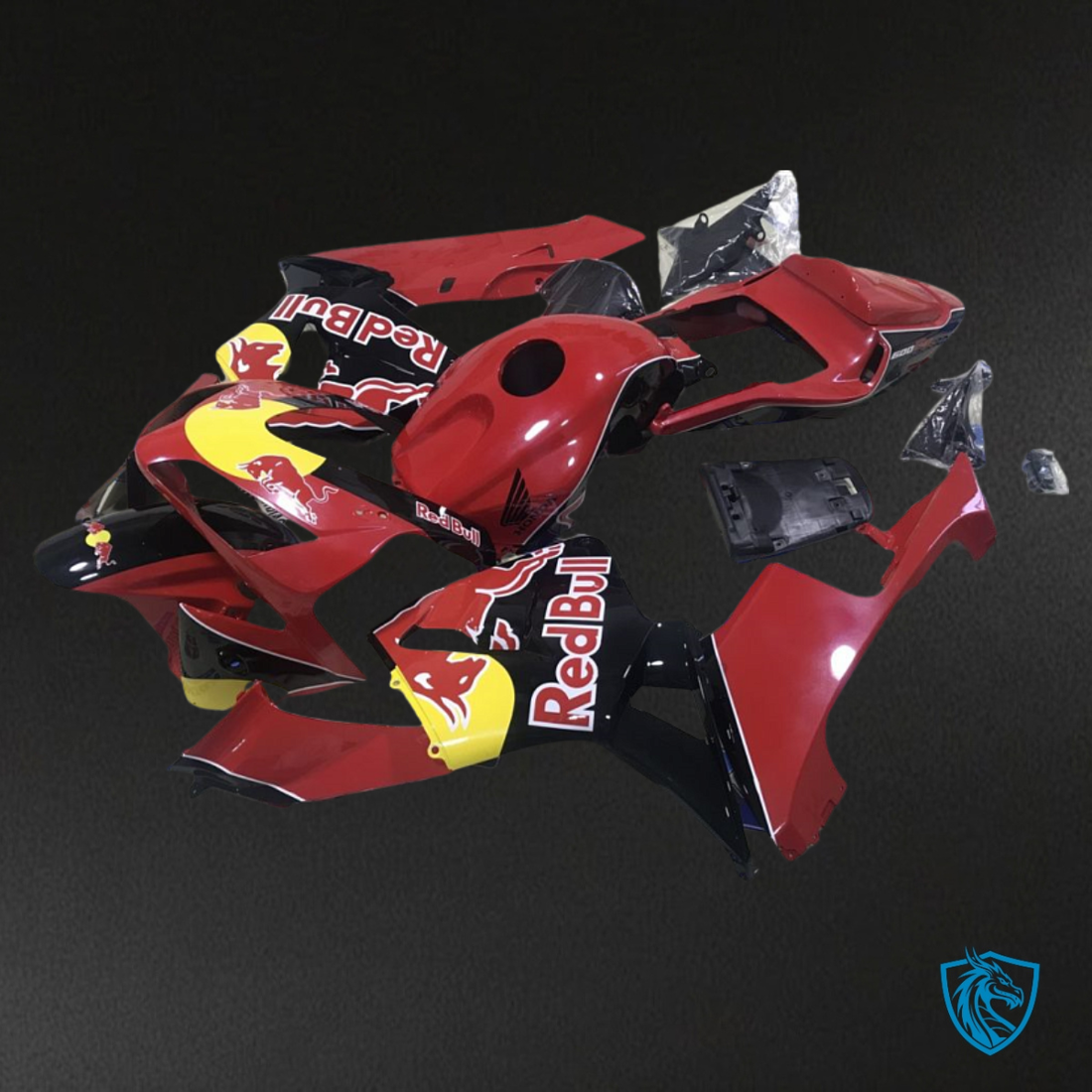 Honda CBR600RR (2003-2004) Red Bull Red, Black & Yellow - Custom ABS Fairing Kit