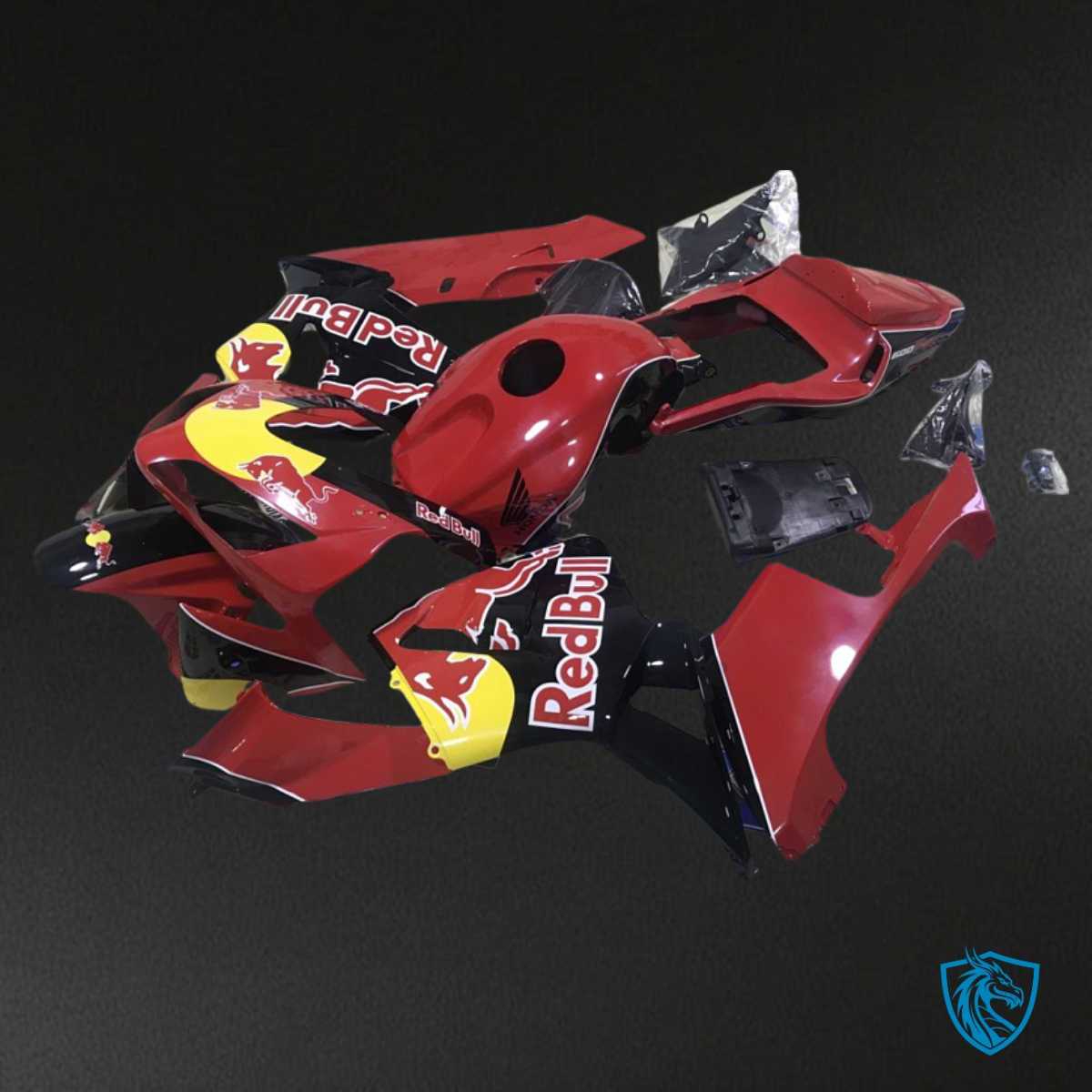 Honda CBR600RR (2003-2004) Red Bull Red, Black & Yellow - Custom ABS Fairing Kit