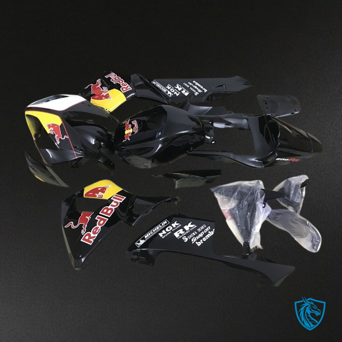 Honda CBR600RR (2003-2004) White, Black & Yellow Red Bull - Aftermarket ABS Bodywork
