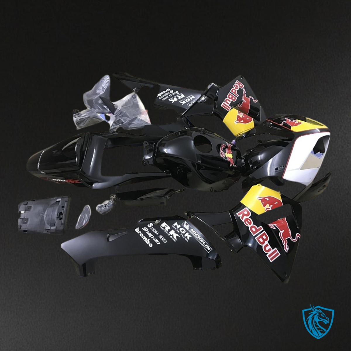 Honda CBR600RR (2003-2004) White, Black & Yellow Red Bull - Aftermarket ABS Bodywork