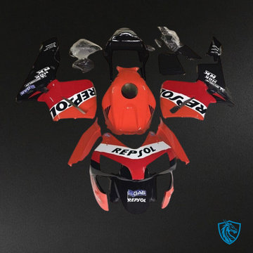 Honda CBR600RR (2003-2004) Repsol Black, Orange & Red Fairing Kit - Aftermarket ABS Bodywork