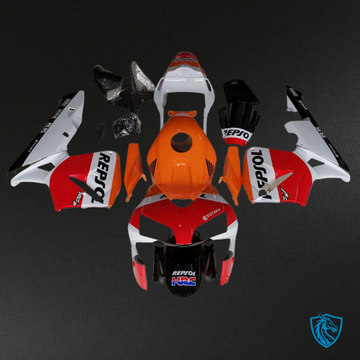 Honda CBR600RR (2003-2004) Repsol White, Black & Orange Fairing Kit | ABS Bodywork