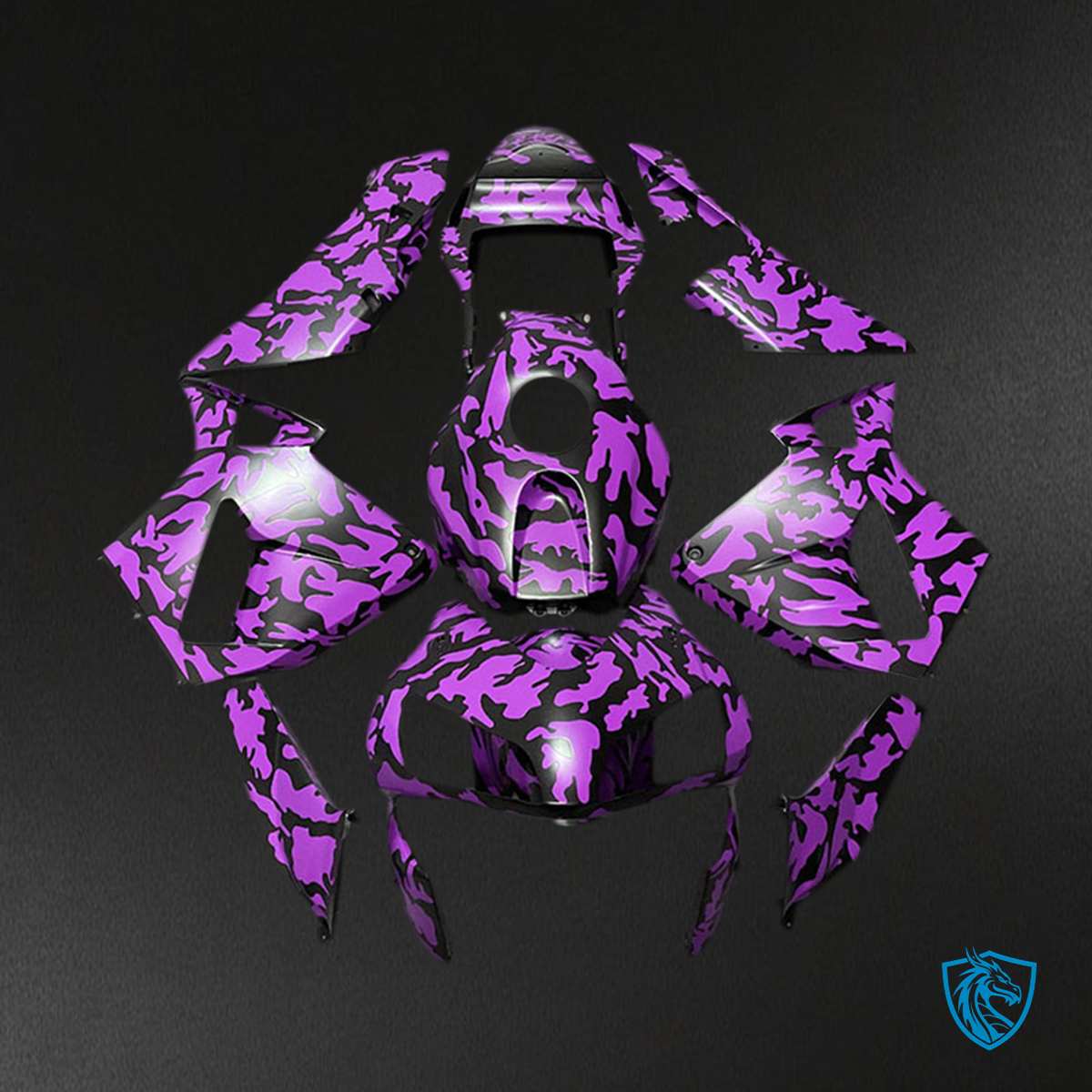 Honda CBR600RR (2003-2004) Purple Camouflage Fairing Kit - Aftermarket ABS Bodywork