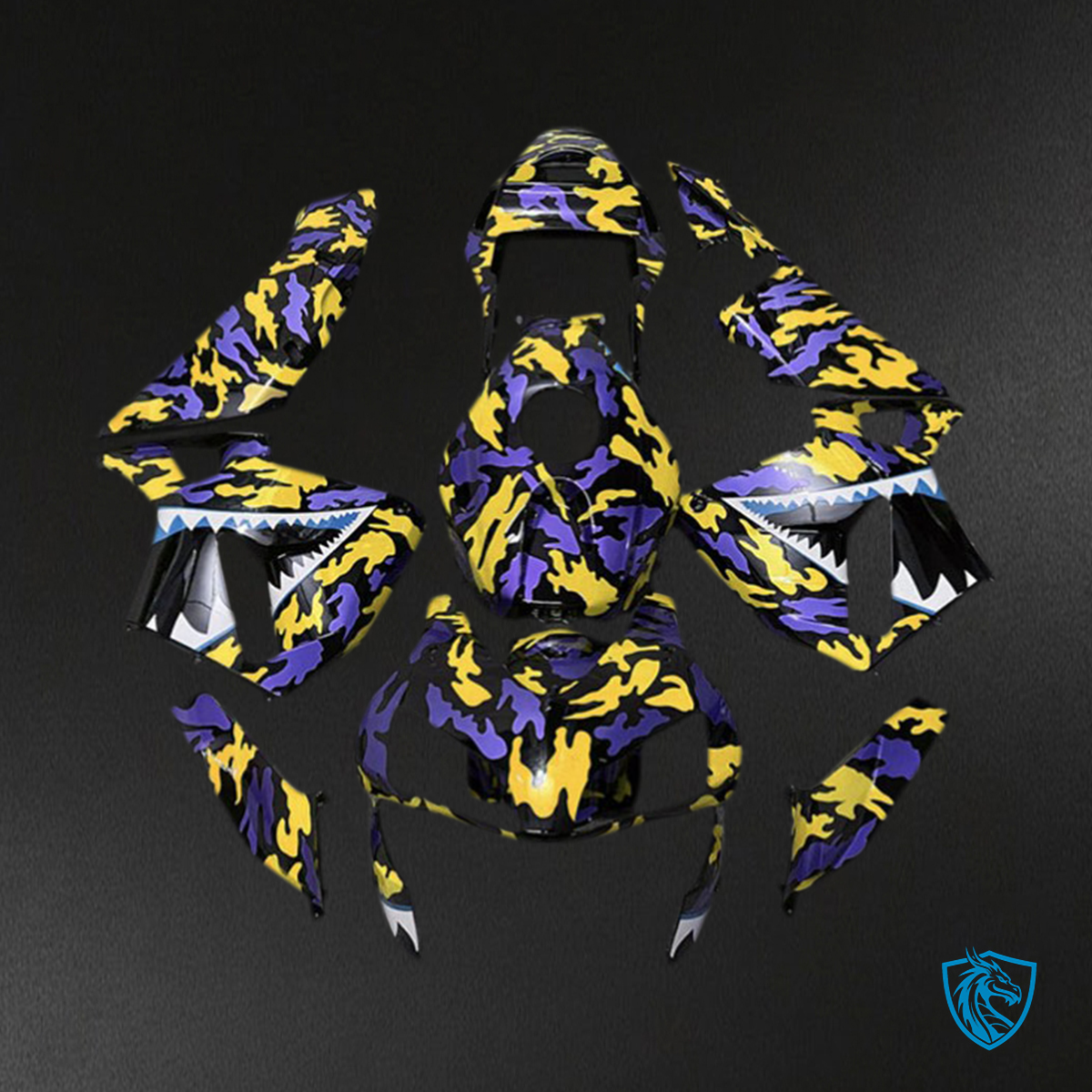 Honda CBR600RR (2003-2004) Purple & Yellow Camouflage - MERGEment Motorcycle Fairings Kit