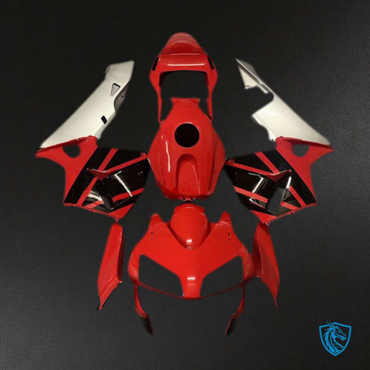 Honda CBR600RR (2003-2004) Red, Black & Silver - Fairing Kit | ABS Bodywork