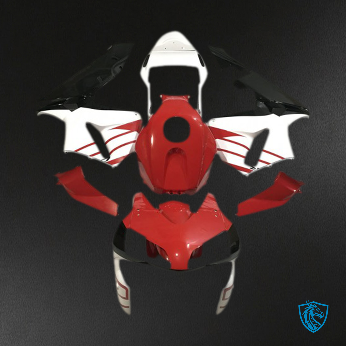 Honda CBR600RR (2003-2004) Red & White Fairing Kit - Aftermarket ABS Bodywork