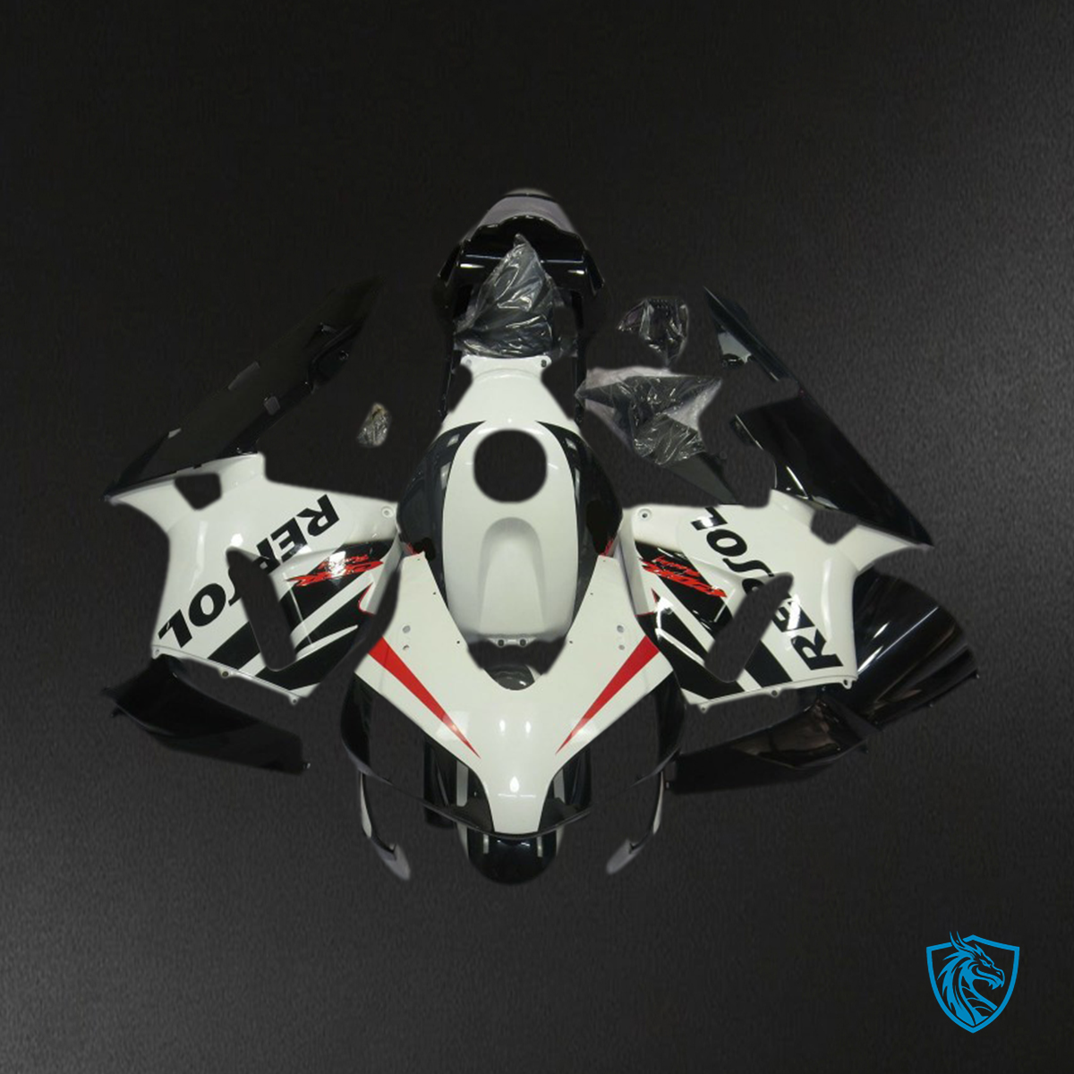 Honda CBR600RR (2003-2004) White & Black About OEM Design - Custom ABS Fairing Kit