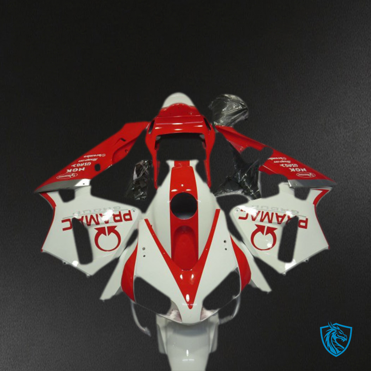 Honda CBR600RR (2003-2004) White & Red Pramac Fairing Kit - Aftermarket ABS Bodywork