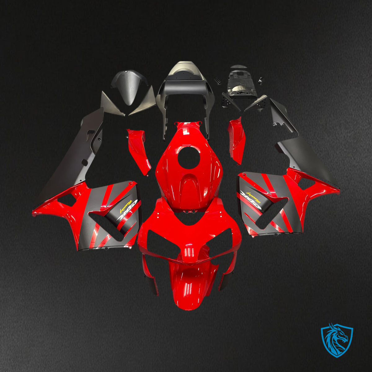 Honda CBR600RR (2003 2004) Black & Red - Fairing Kit