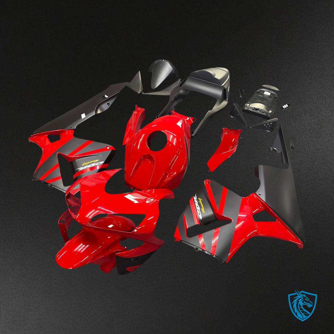 Honda CBR600RR (2003 2004) Black & Red - Fairing Kit