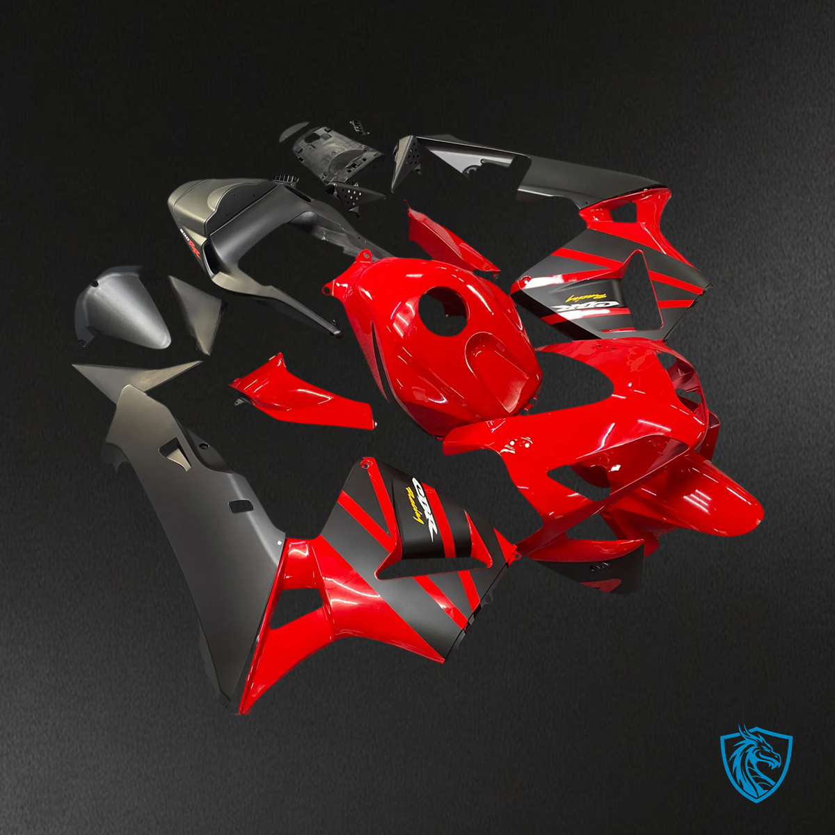 Honda CBR600RR (2003 2004) Black & Red - Fairing Kit