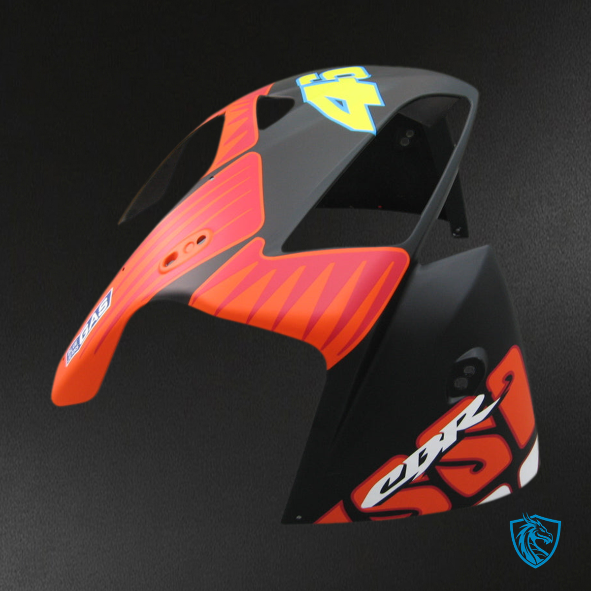 Honda CBR600RR (2005-2006) Black Matt & Red Generic Fairings Kit - Aftermarket ABS Bodywork