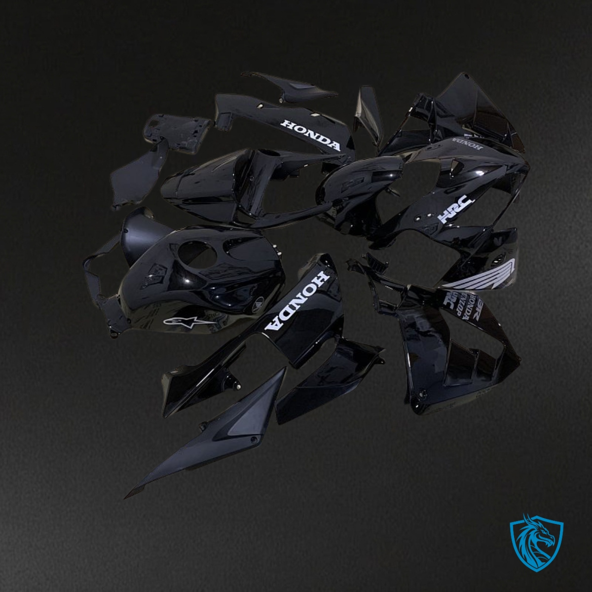 Honda CBR600RR (2005-2006) Black With Logos - MERGEment Motorcycle Fairings Kit