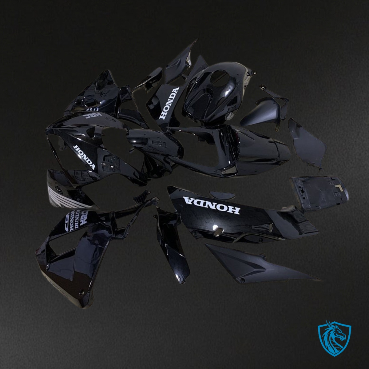 Honda CBR600RR (2005-2006) Black With Logos - MERGEment Motorcycle Fairings Kit