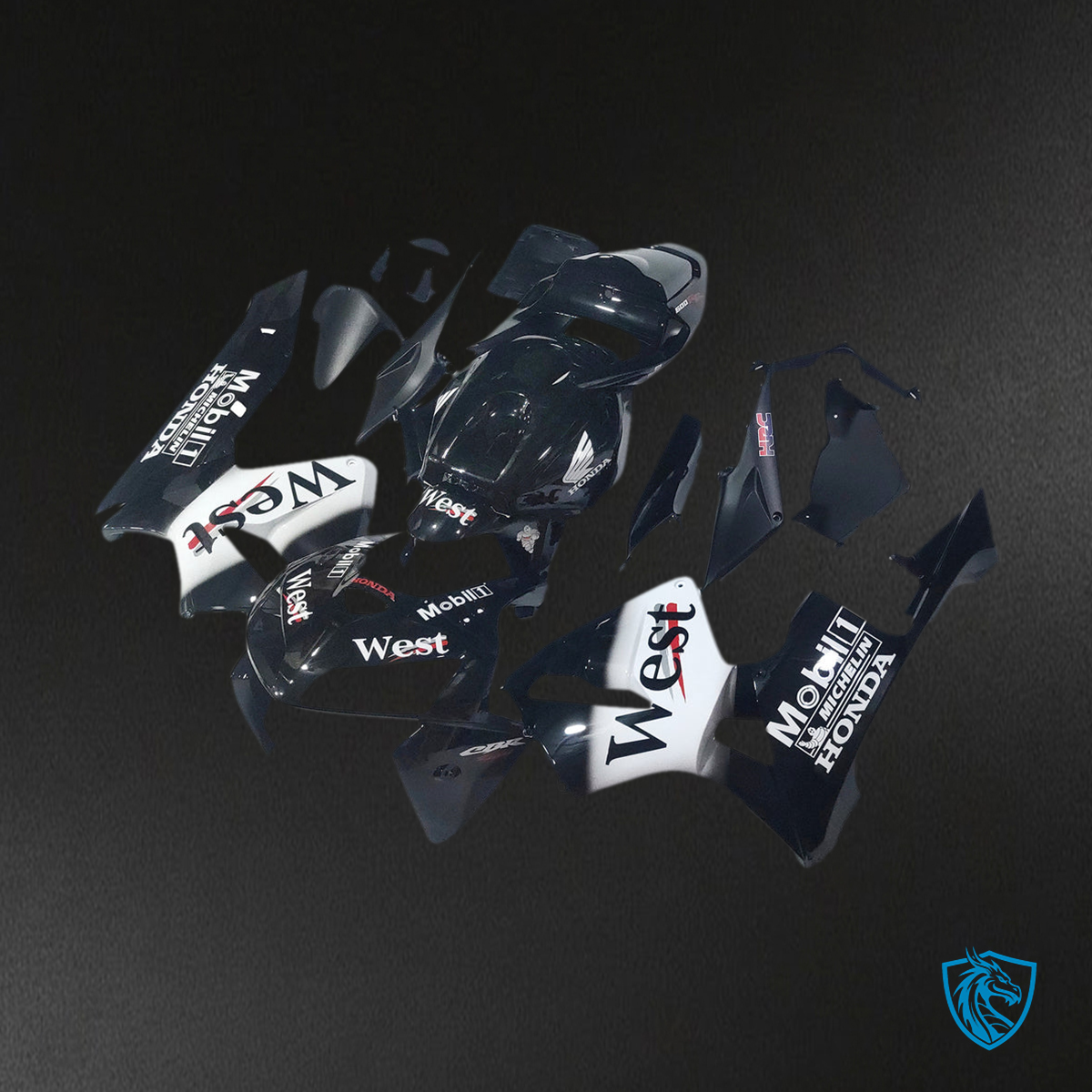 Honda CBR600RR (2005-2006) West Black & White Generic - Custom ABS Fairing Kit