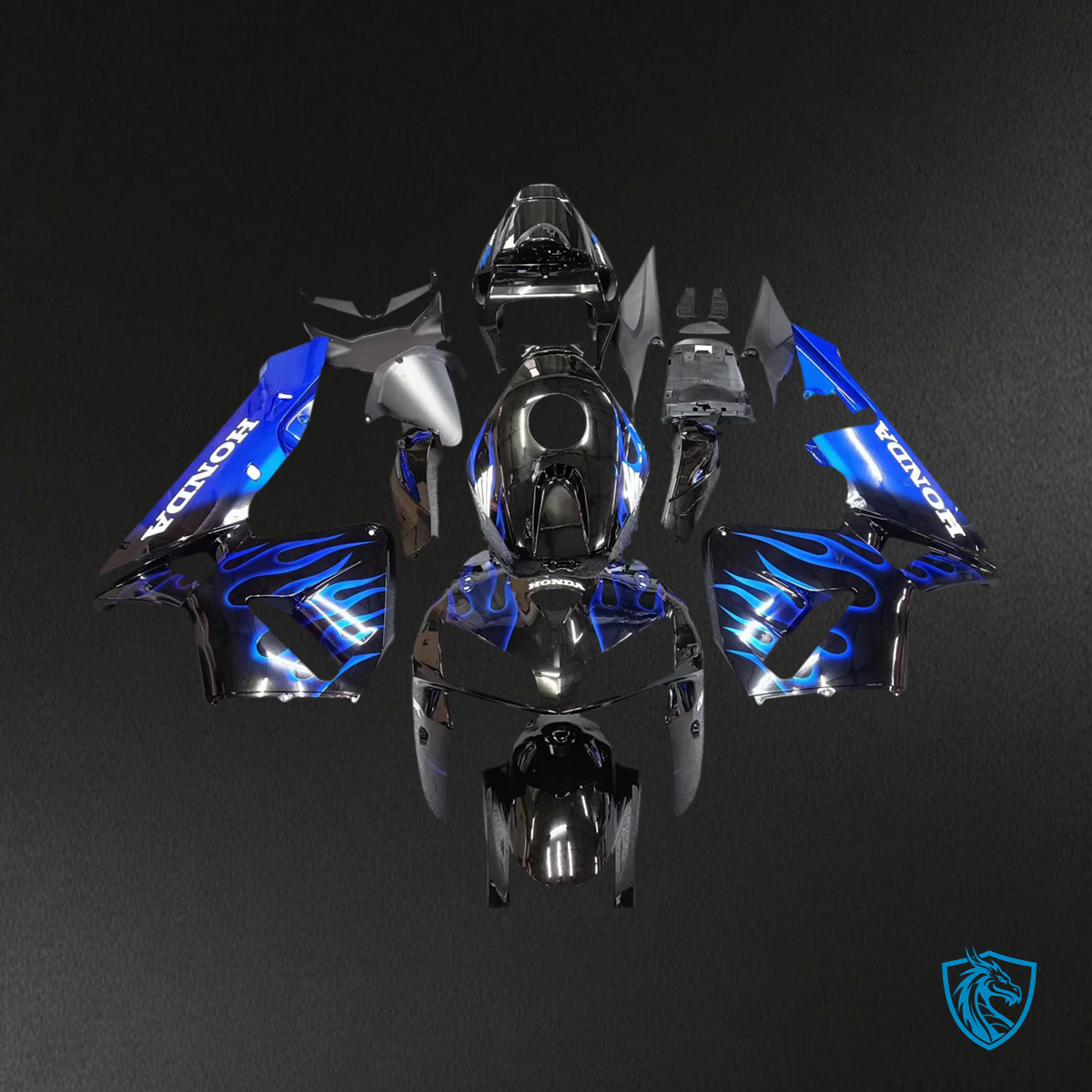 Honda CBR600RR (2005-2006) Black & Blue - Fairing Kit