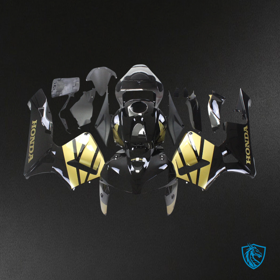 Honda CBR600RR (2005-2006) Black & Gold - Fairing Kit