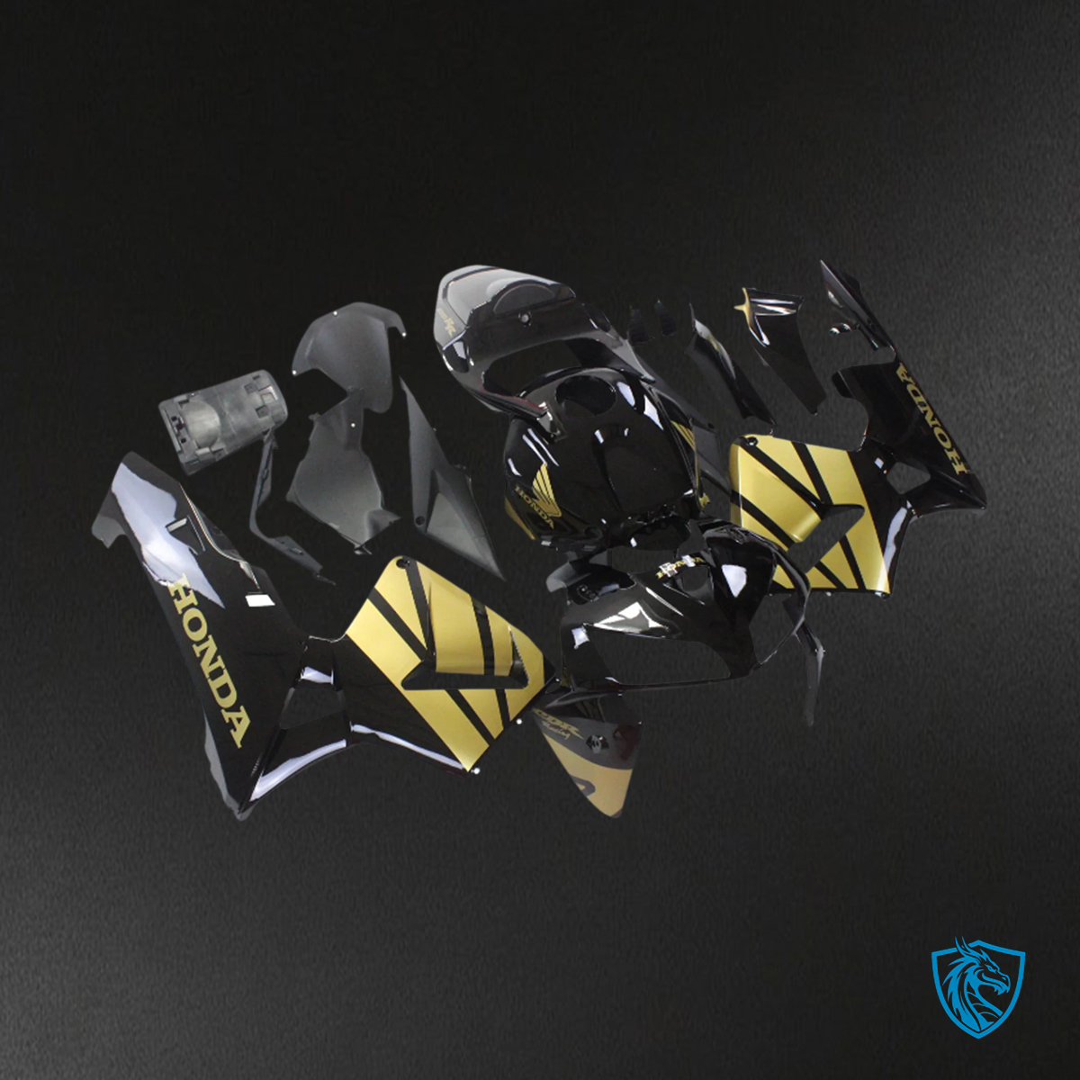 Honda CBR600RR (2005-2006) Black & Gold - Fairing Kit