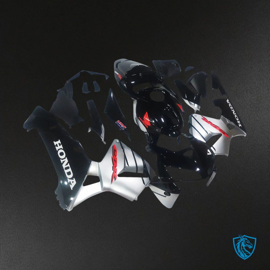 Honda CBR600RR (2005-2006) Black & Silver - Fairing Kit