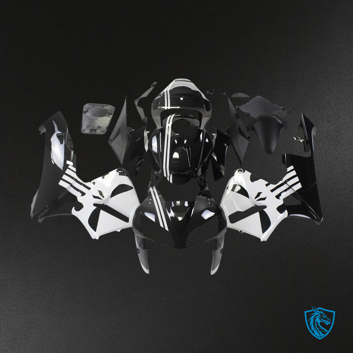 Honda CBR600RR (2005-2006) Black & White - Fairing Kit