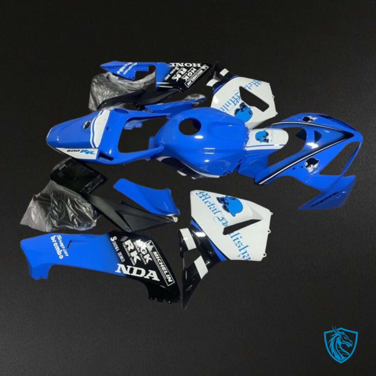 Honda CBR600RR (2005-2006) Blue, Black & White Fairing kit - Aftermarket ABS Bodywork