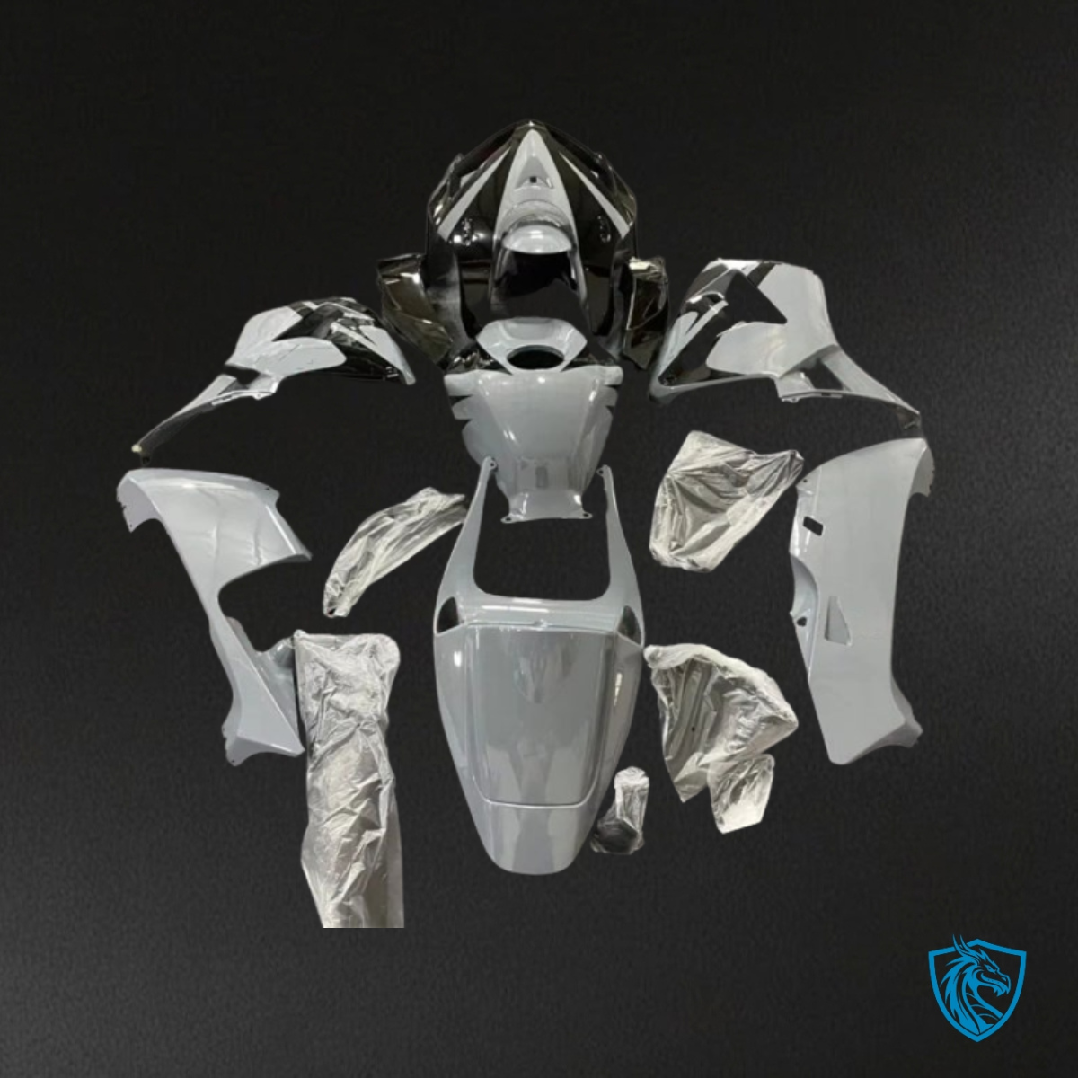 Honda CBR600RR (2005-2006) Glossy White & Black - Custom ABS Fairing Kit