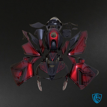 Honda CBR600RR (2005-2006) Black & Red Fairing Kit - Aftermarket ABS Bodywork