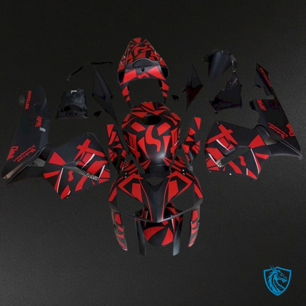 Honda CBR600RR (2005-2006) Black & Red Camouflage Fairing Kit | ABS Bodywork