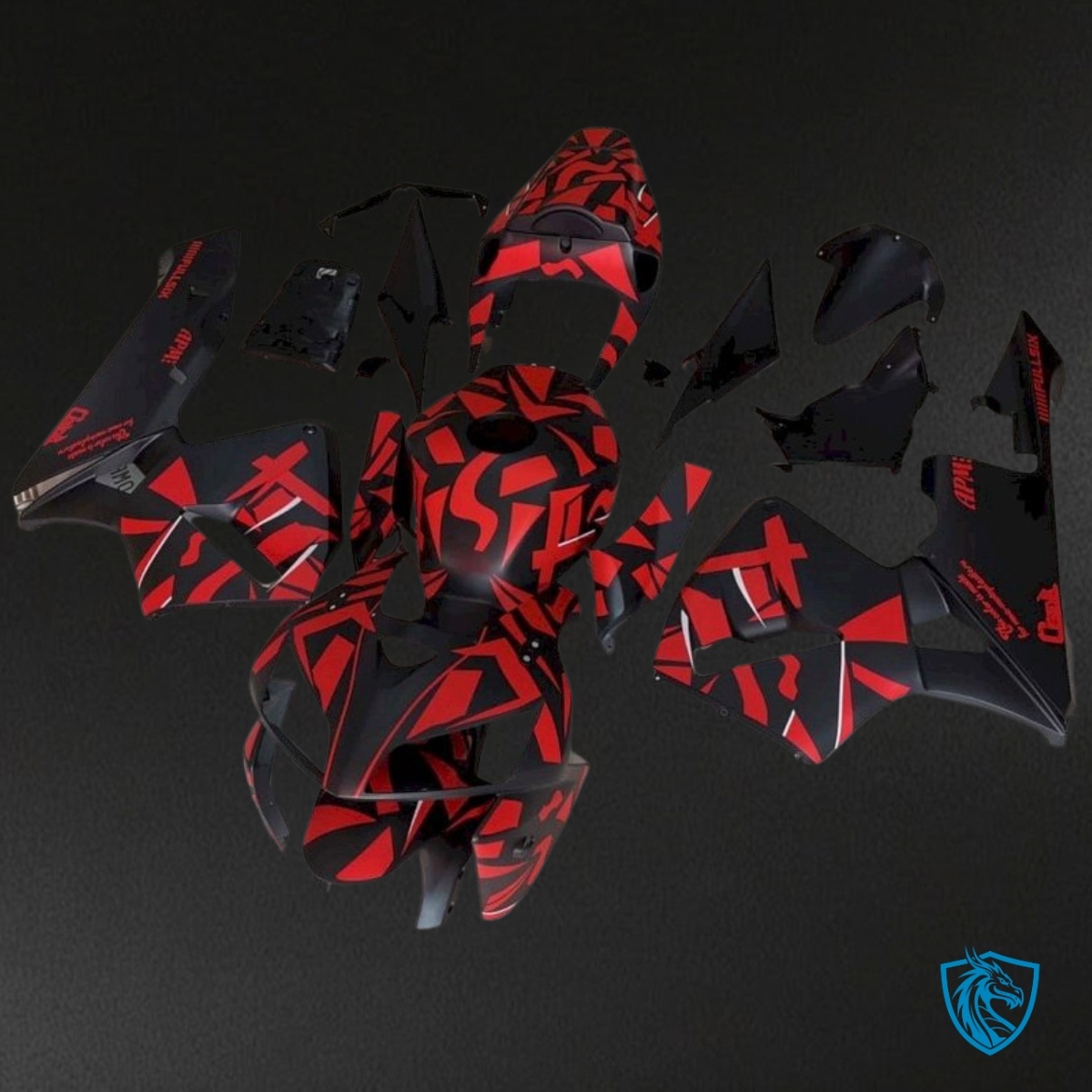 Honda CBR600RR (2005-2006) Black & Red Camouflage Fairing Kit | ABS Bodywork