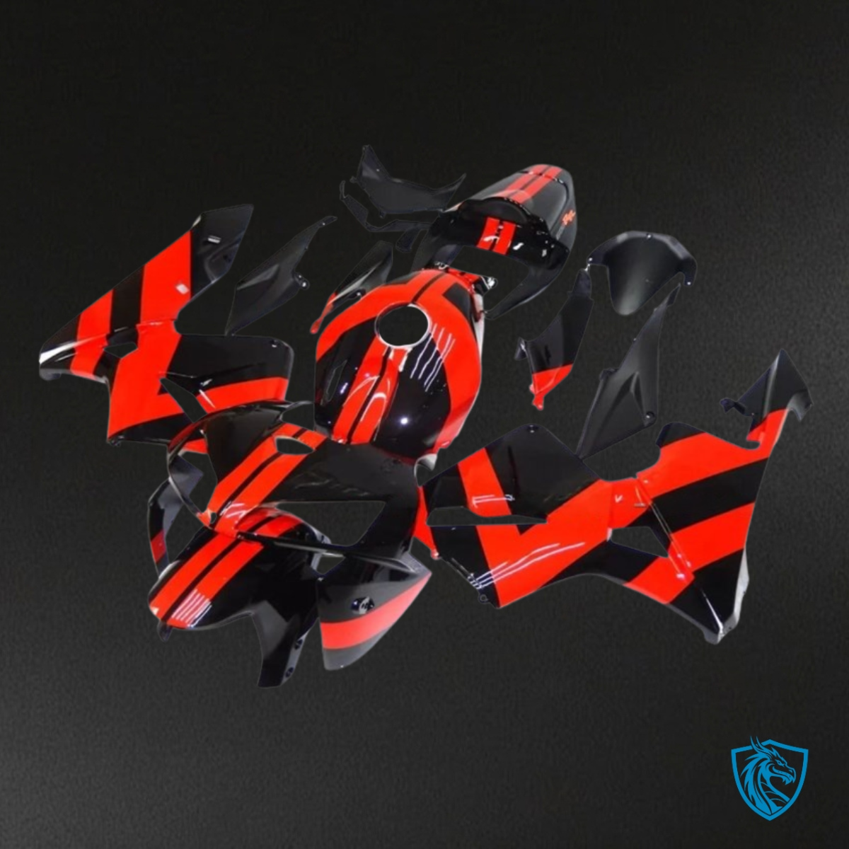 Honda CBR600RR (2005-2006) Glossy Black & Red - MERGEment Motorcycle Fairings Kit
