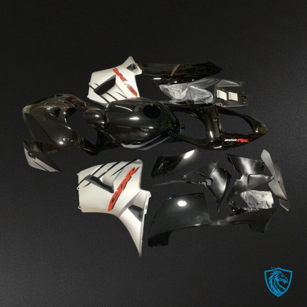 Honda CBR600RR (2005-2006) Gloss Black & Silver - Custom ABS Fairing Kit