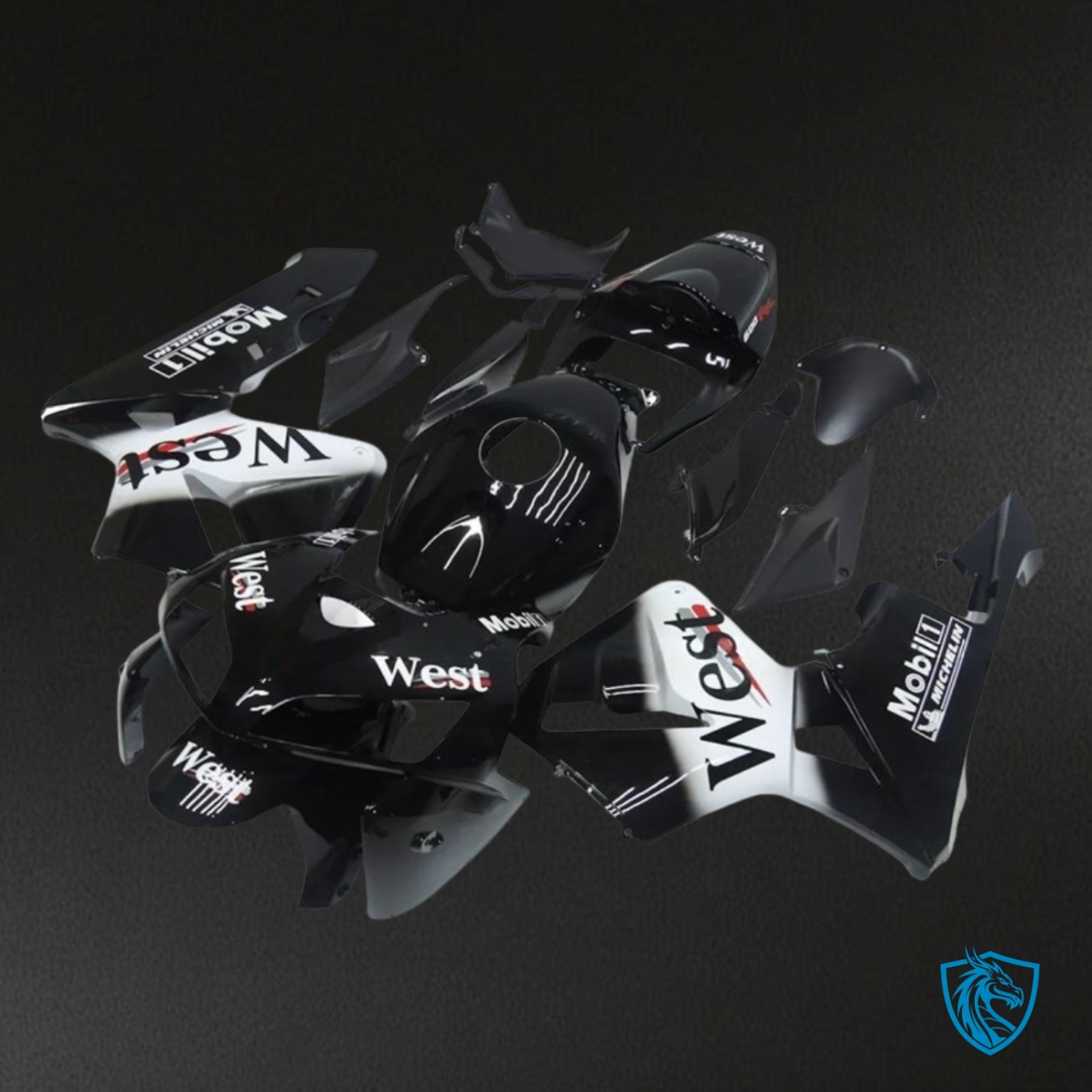 Honda CBR600RR (2005-2006) Black & White West Fairing Kit | ABS Bodywork