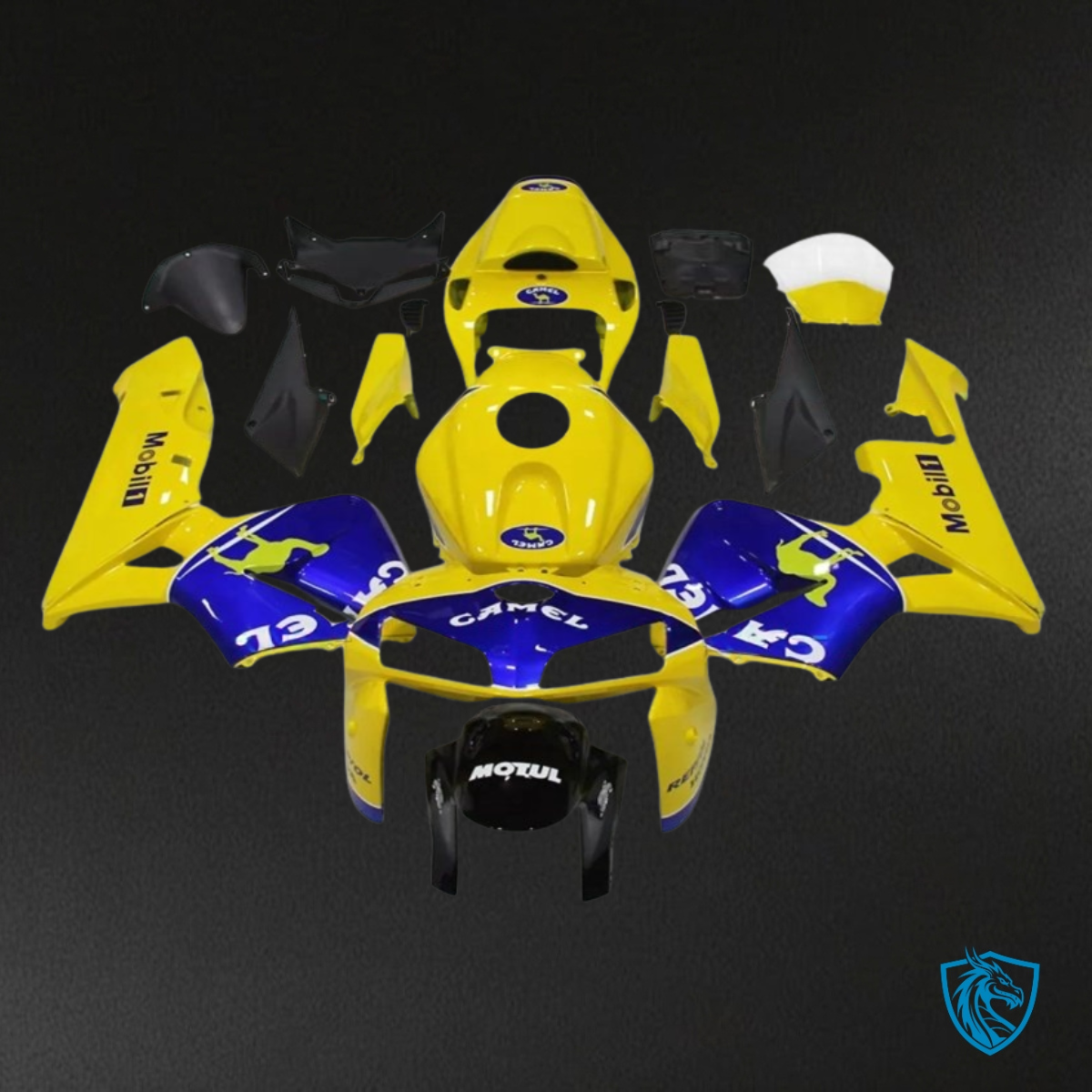 Honda CBR600RR (2005-2006) Camel Yellow & Blue Fairing Kit - Aftermarket ABS Bodywork