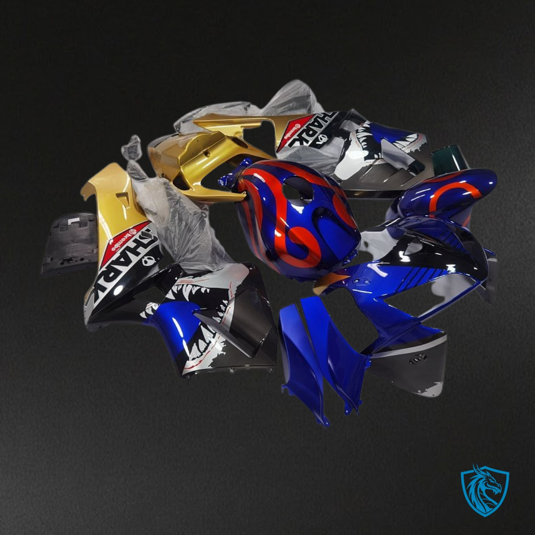 Honda CBR600RR (2005-2006) Blue & Gray Shark Fairing Kit | ABS Bodywork