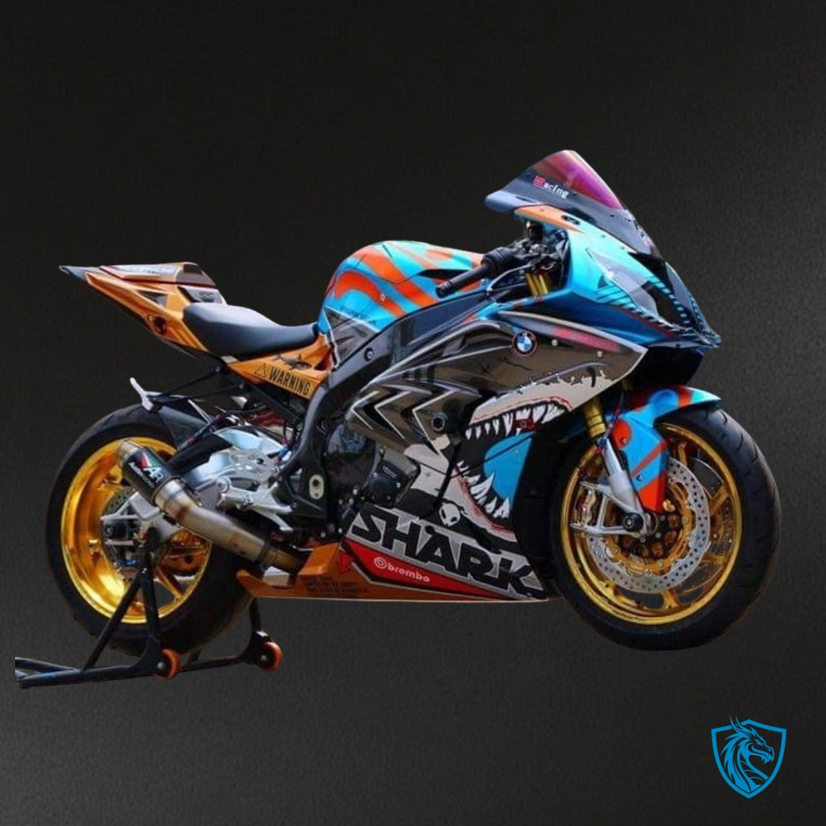 Honda CBR600RR (2005-2006) Blue & Gold Shark Fairing Kit - Aftermarket ABS Bodywork