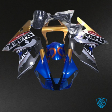 Honda CBR600RR (2005-2006) Blue & Gold Shark Fairing Kit - Aftermarket ABS Bodywork