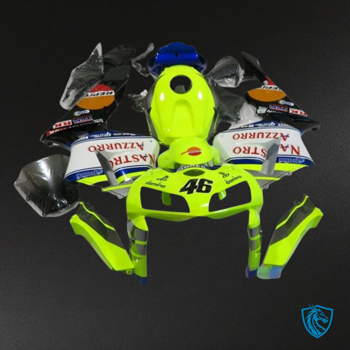 Honda CBR600RR (2005-2006) Neon Yellow, Black & White - Custom ABS Fairing Kit