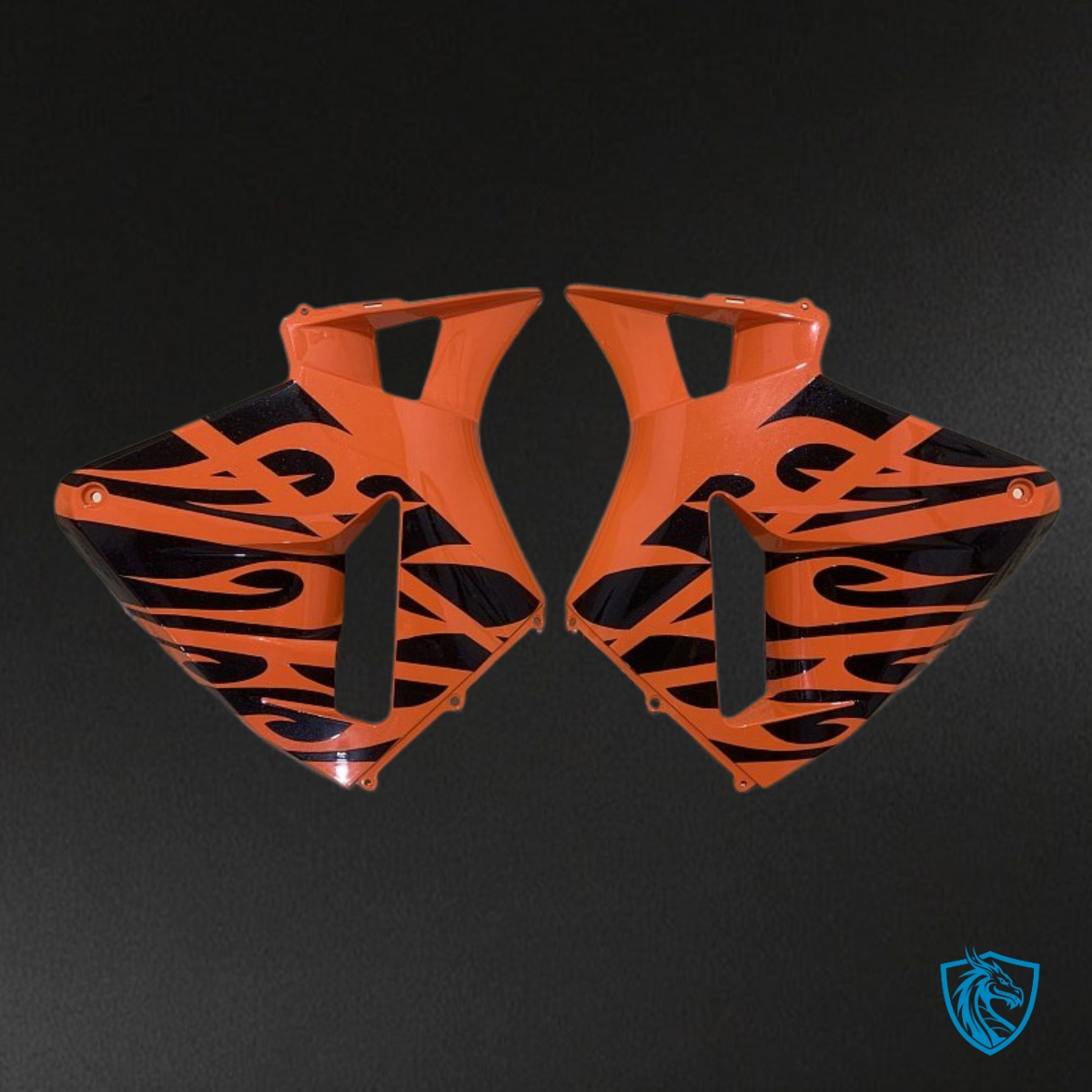 Honda CBR600RR (2005-2006) Orange & Black Flame Fairing Kit - Aftermarket ABS Bodywork