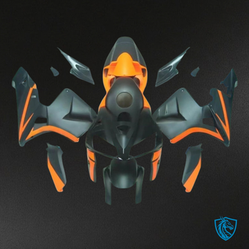 Honda CBR600RR (2005-2006) Orange & Matte Black Fairing Kit - Aftermarket ABS Bodywork