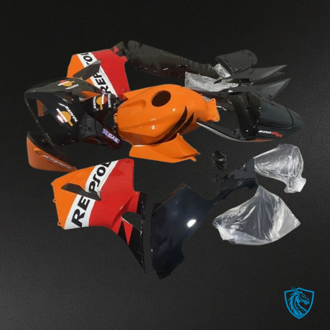 Honda CBR600RR (2005-2006) Orange, Black & Red Repsol Fairing Kit | ABS Bodywork