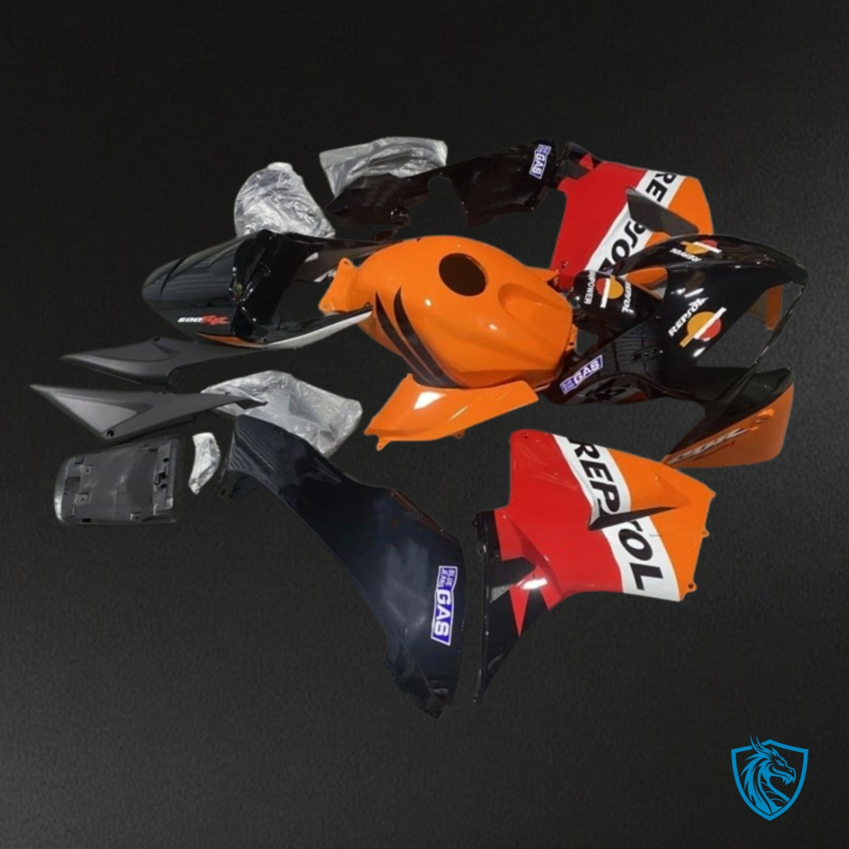 Honda CBR600RR (2005-2006) Orange, Black & Red Repsol Fairing Kit | ABS Bodywork