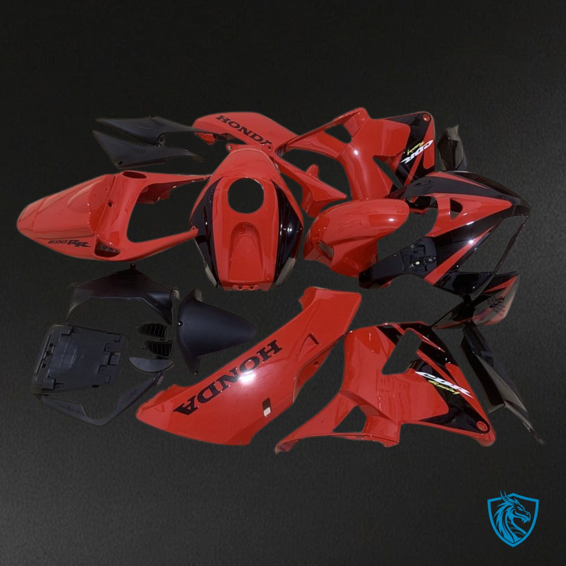 Honda CBR600RR (2005-2006) Gloss Red & Black - MERGEment Motorcycle Fairings Kit
