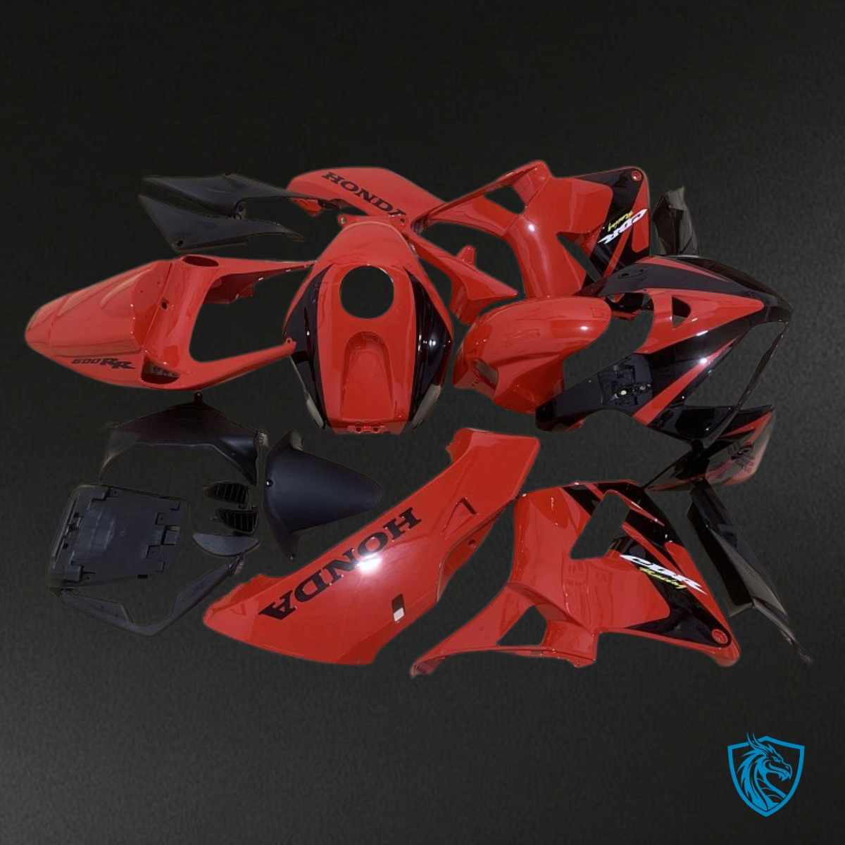 Honda CBR600RR (2005-2006) Gloss Red & Black - MERGEment Motorcycle Fairings Kit