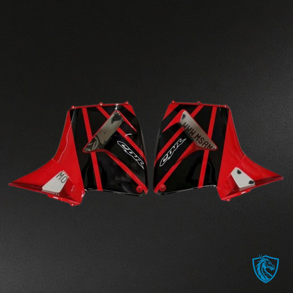 Honda CBR600RR (2005-2006) Red & Black with Stripes - Custom ABS Fairing Kit