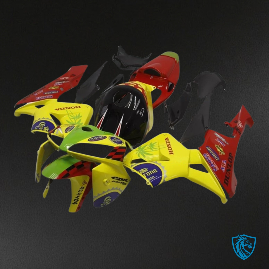 Honda CBR600RR (2005-2006) Red & Yellow Corona Extra Fairing Kit - Aftermarket ABS Bodywork