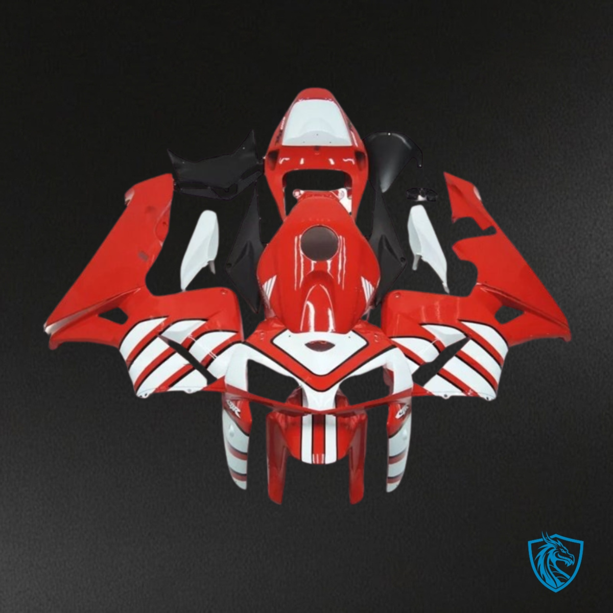 Honda CBR600RR (2005-2006) Red & White Fairing Kit - Aftermarket ABS Bodywork