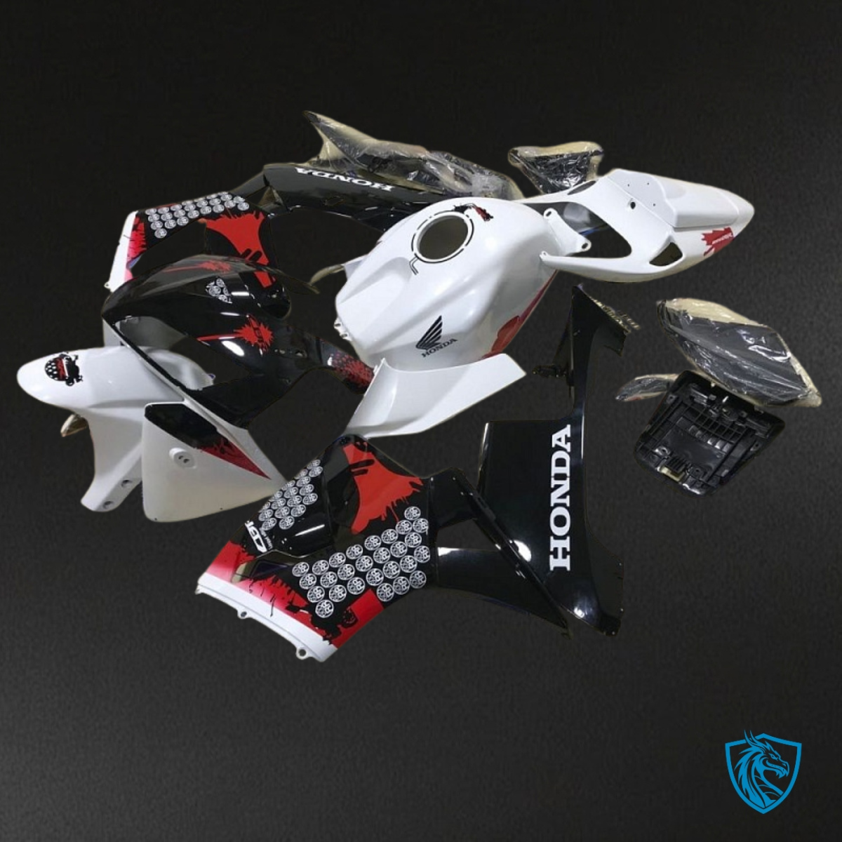 Honda CBR600RR (2005-2006) White & Black - Custom ABS Fairing Kit