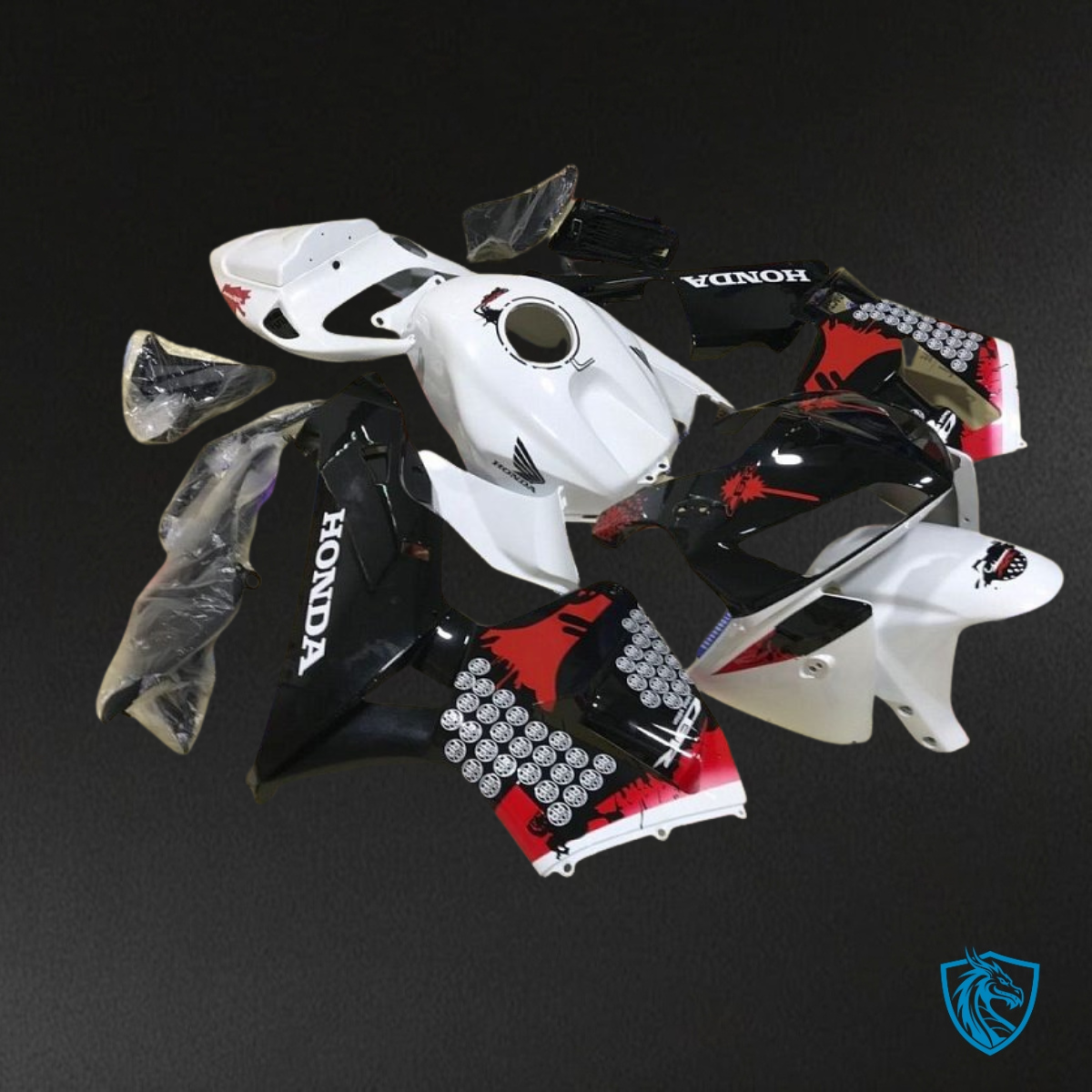 Honda CBR600RR (2005-2006) White & Black - Custom ABS Fairing Kit