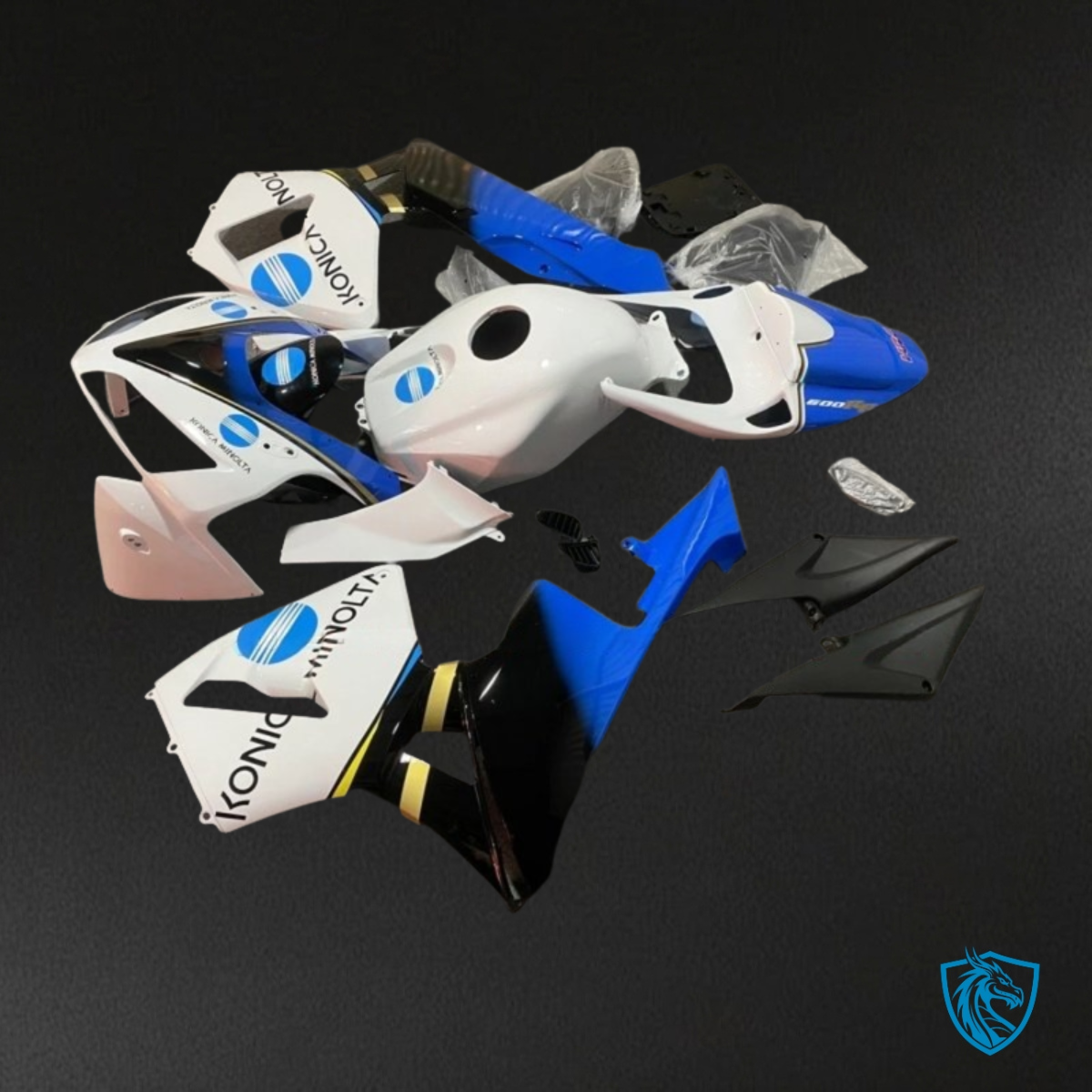 Honda CBR600RR (2005-2006) White, Blue & Black - MERGEment Motorcycle Fairings Kit